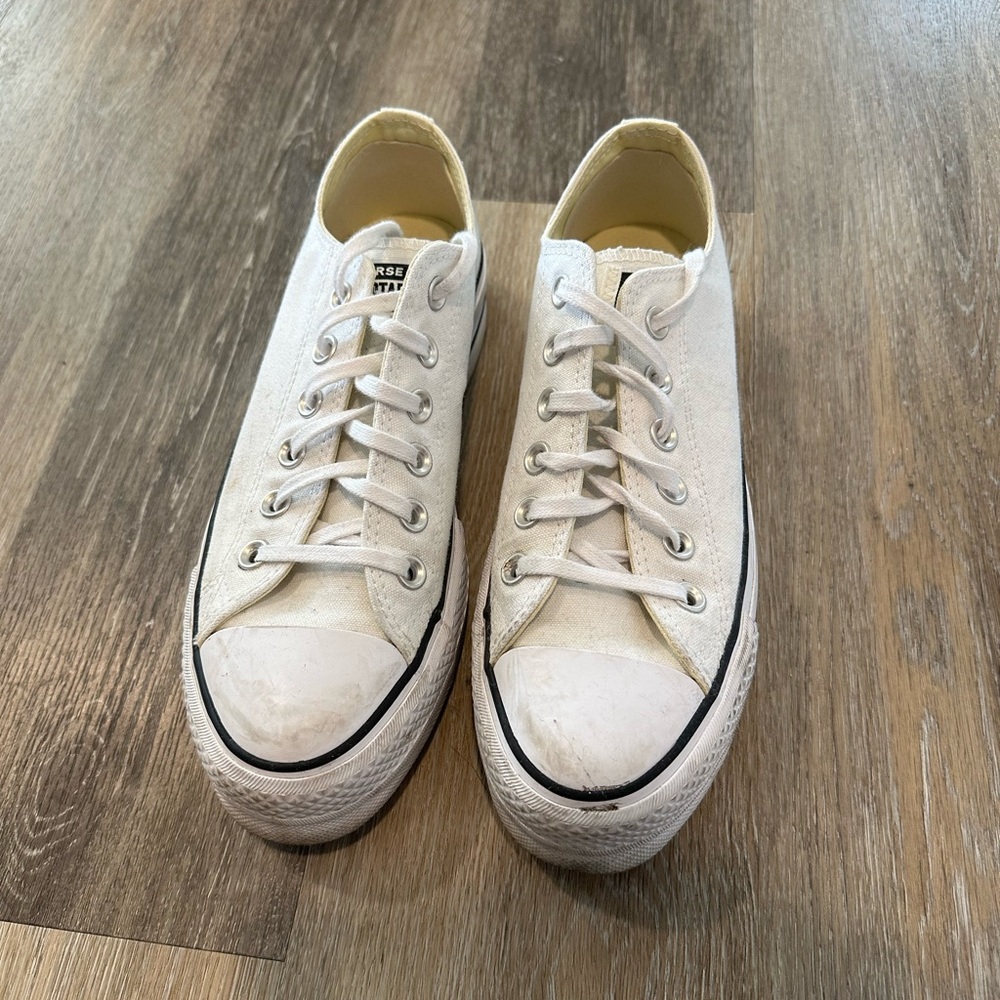 Converse Platform White Low-Top Canvas Sneakers